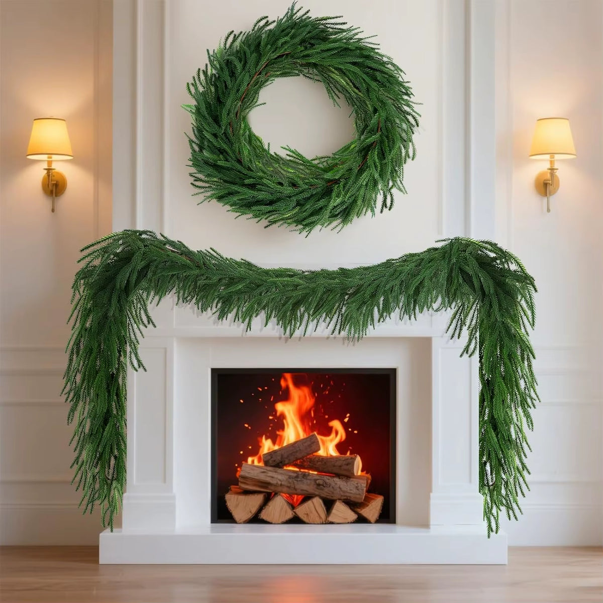 Faux Cedar Christmas Garland for Mantel, Stairs and Table – image 2