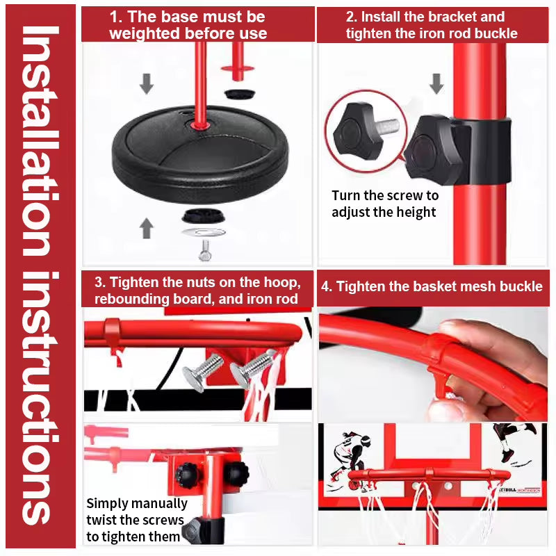 Height Adjustable Mini Basketball Hoop Stand, Indoor and Outdoor – image 7