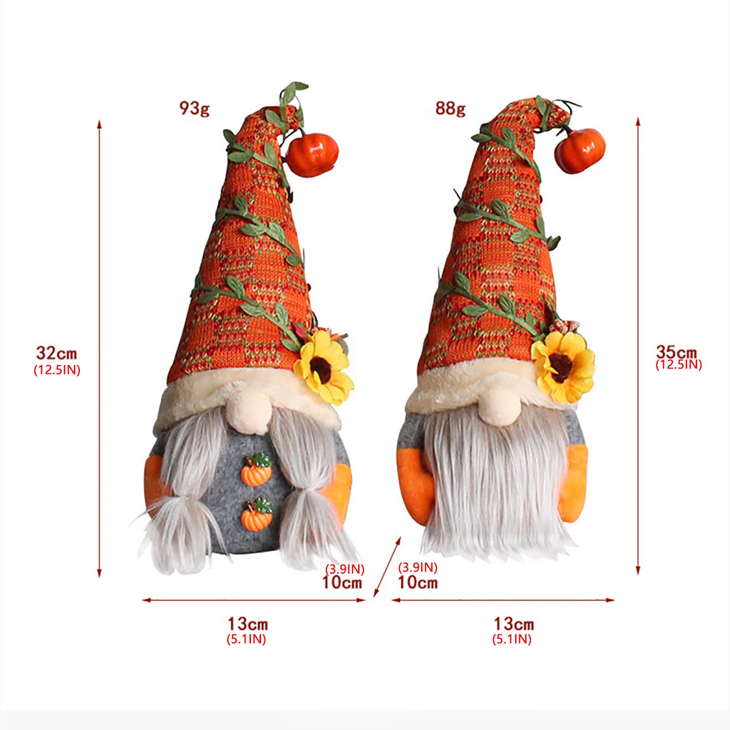 Fall Gnome Decoration – Plush Pumpkin and Sunflower Harvest Gnome – image 6
