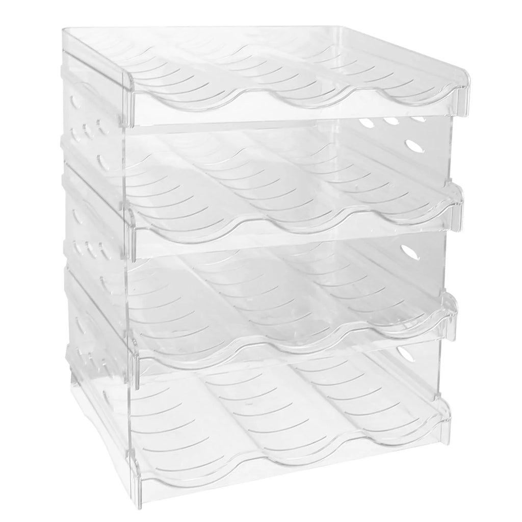 Stackable Bottle Organizer - 4 Tier Clear Rack, Holds 12 – image 6