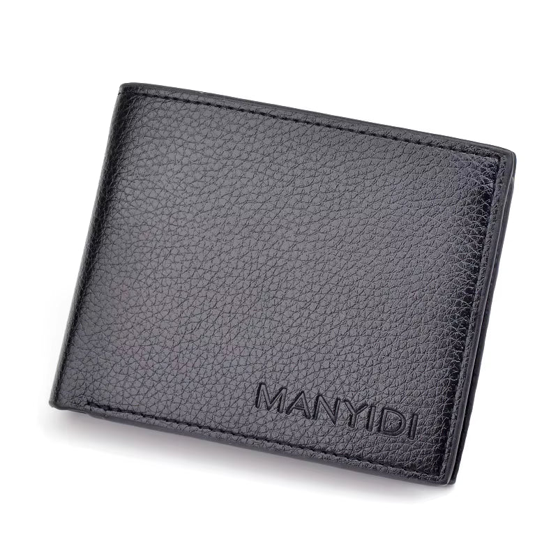 Men's Slim Bifold Wallet - Lychee Texture Soft Faux Leather – image 6