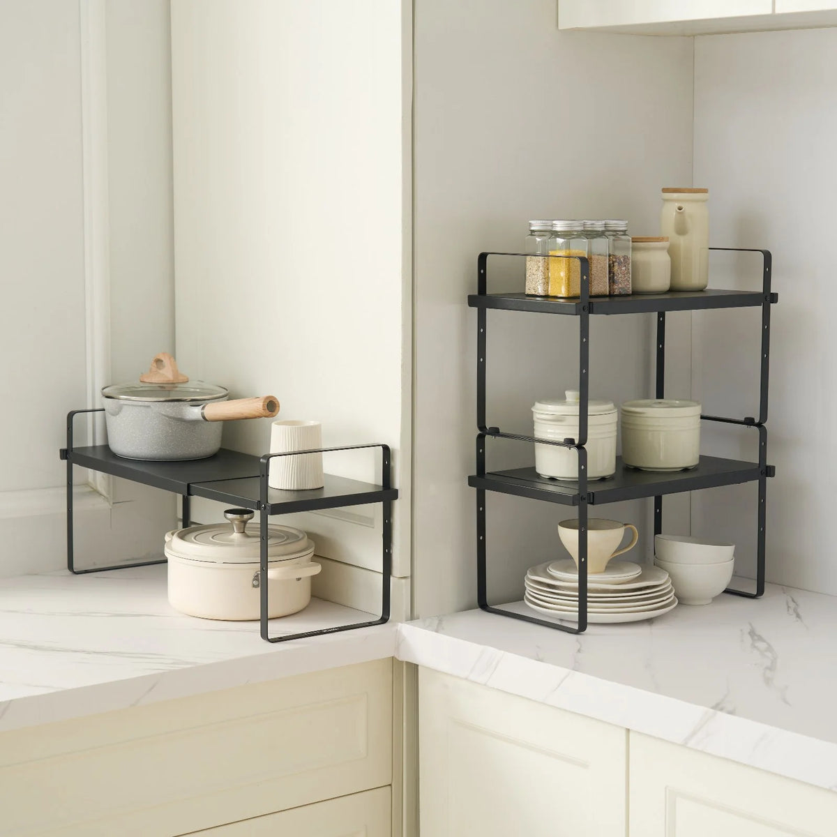 2-Tier Steel Cabinet & Counter Organizer Shelf – image 3