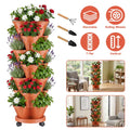 7-Tier Stackable Vertical Planter Tower with Wheels and Tools