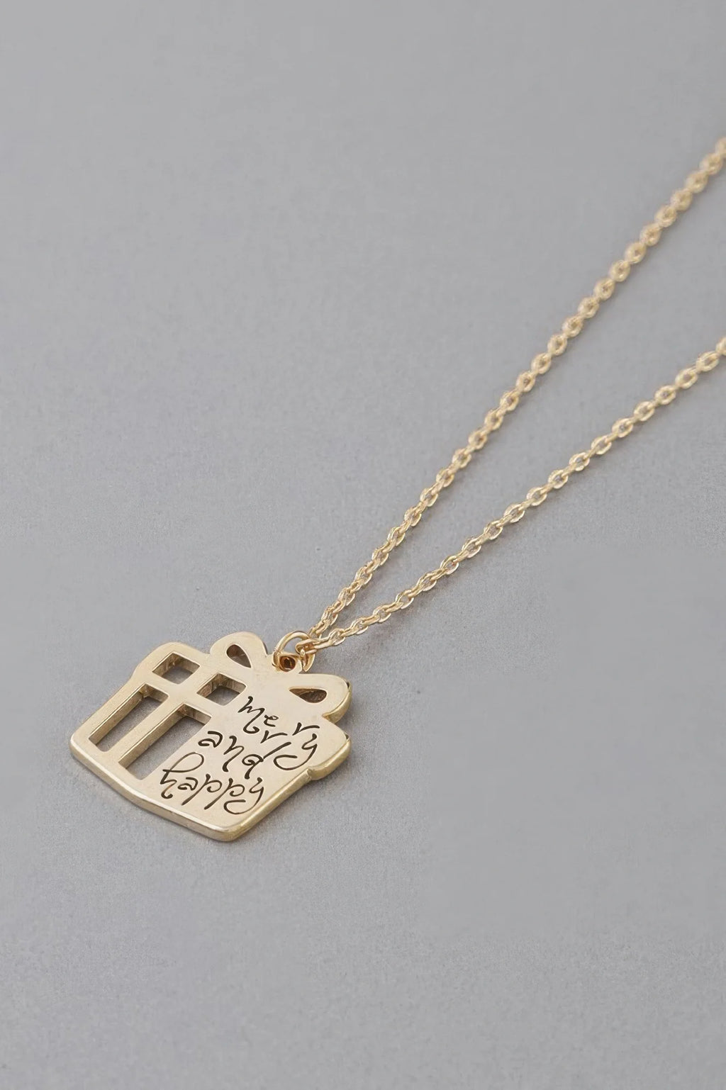 Gift Pendant Necklace - Merry & Happy Holiday Jewelry – image 2