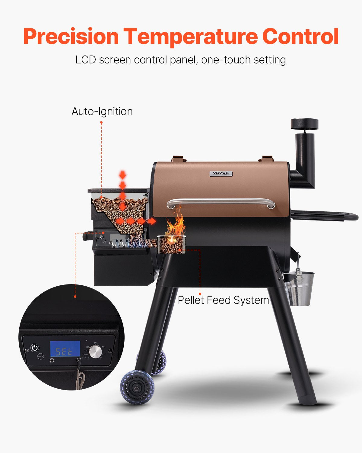 Wood Pellet Grill Smoker 575 Sq In with Digital Temperature Control – image 4