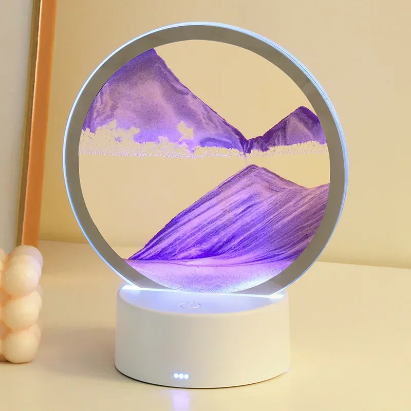 3D Moving Sand Art Lamp – 16-Color Hourglass Night Light – image 4
