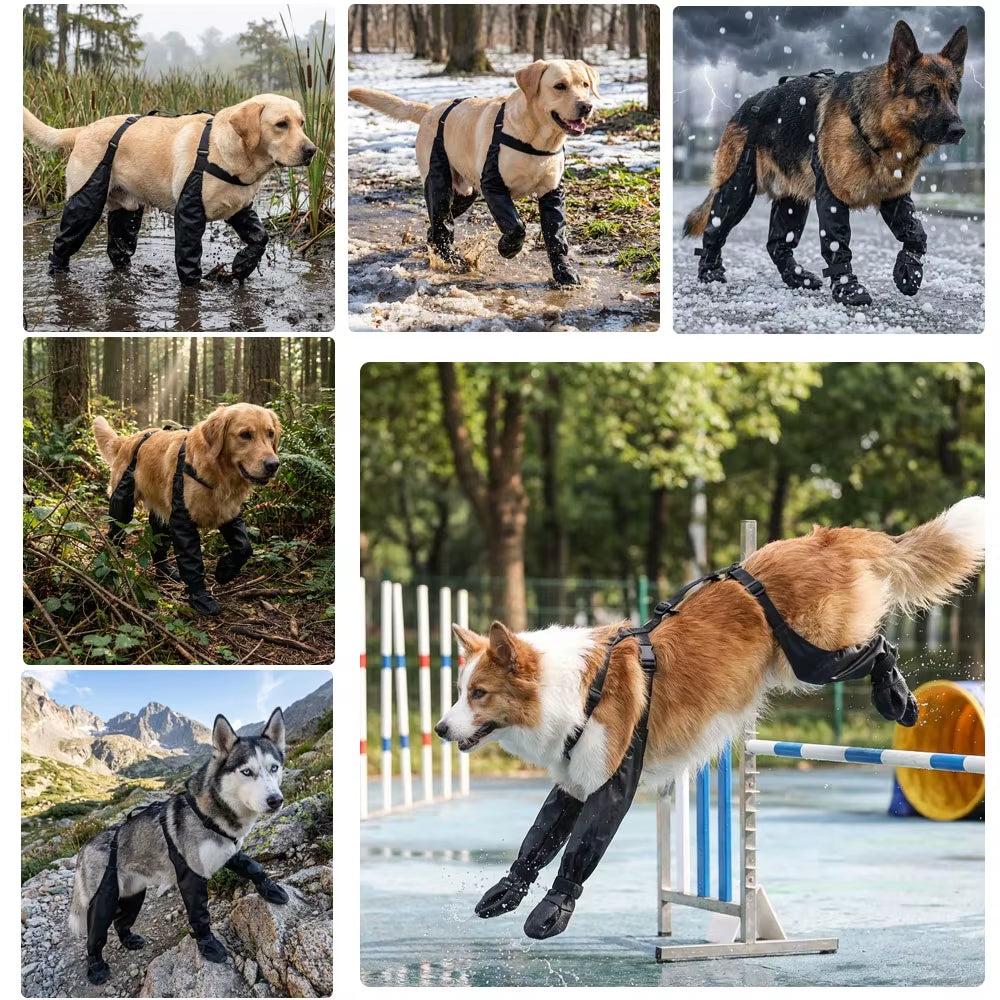 Waterproof Dog Boots - Adjustable Suspender Booties, Anti-Slip Soles – image 6