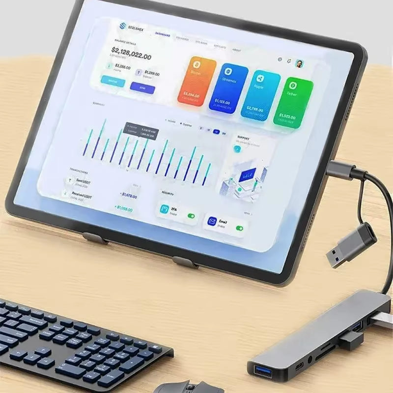 USB C Hub 8-in-2 with SD/TF Card Reader and Audio Jack – image 5