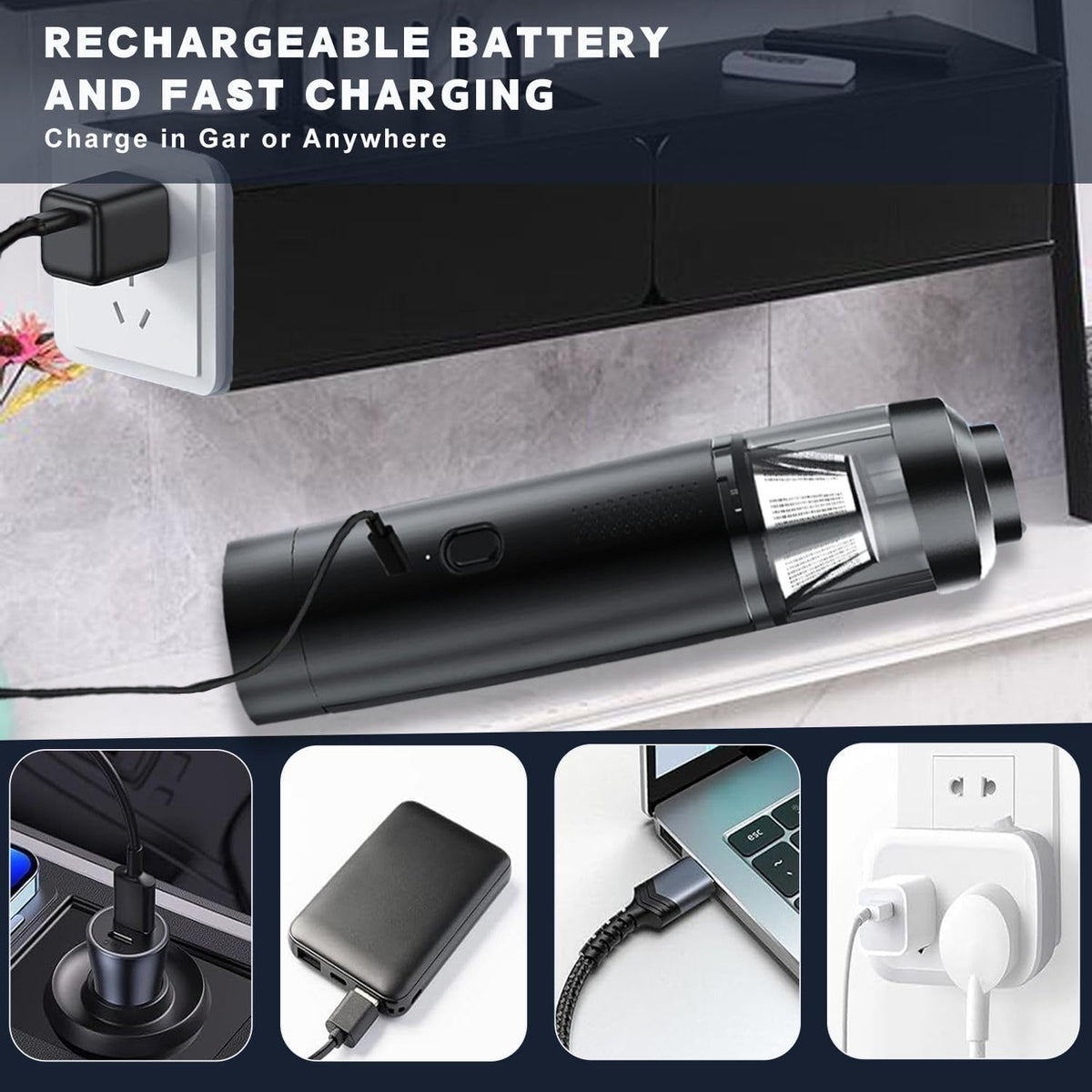 Cordless Car Vacuum – Brushless Handheld, 15000Pa – image 5