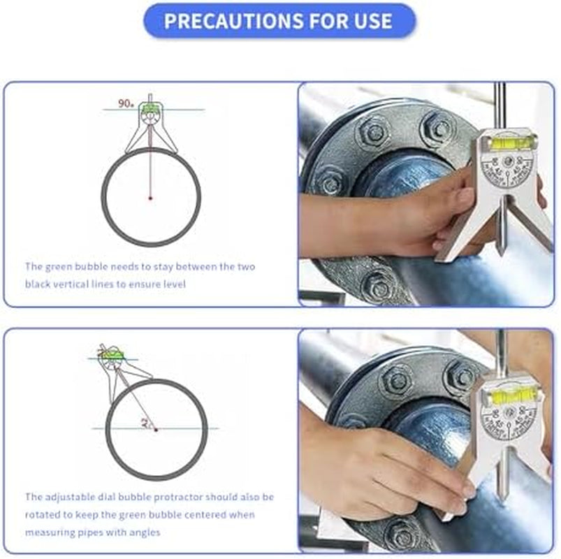 Pipe Center Finder, 4 in Y-Head Centering Tool with Bubble Protractor – image 3