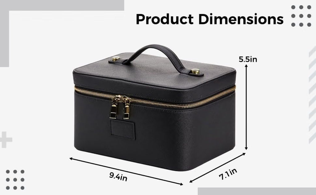 Makeup Organizer Bag, PU Leather Travel Case with Dividers – image 4