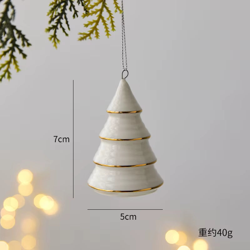 Mini Ceramic Tiered Christmas Tree Decoration – image 4