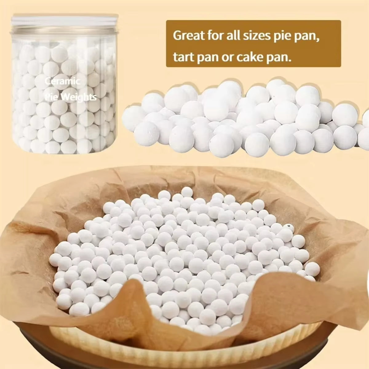 Pie Weights – Reusable Ceramic Baking Beans for Blind Baking – image 3