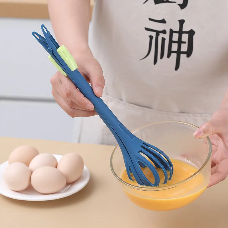 Kitchen Whisk Tongs, 2-in-1 Egg Beater and Food Clip – image 4