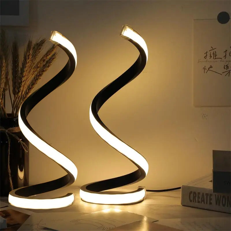 Spiral LED Desk Lamp – 2 Pack USB Dimmable, 3 Colors – image 3