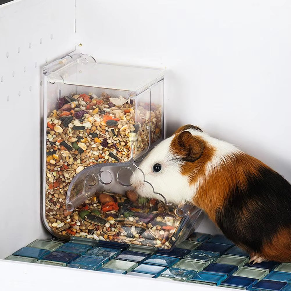 Hamster Feeder, Clear Hanging Food Dispenser for Small Pet Cages – image 3