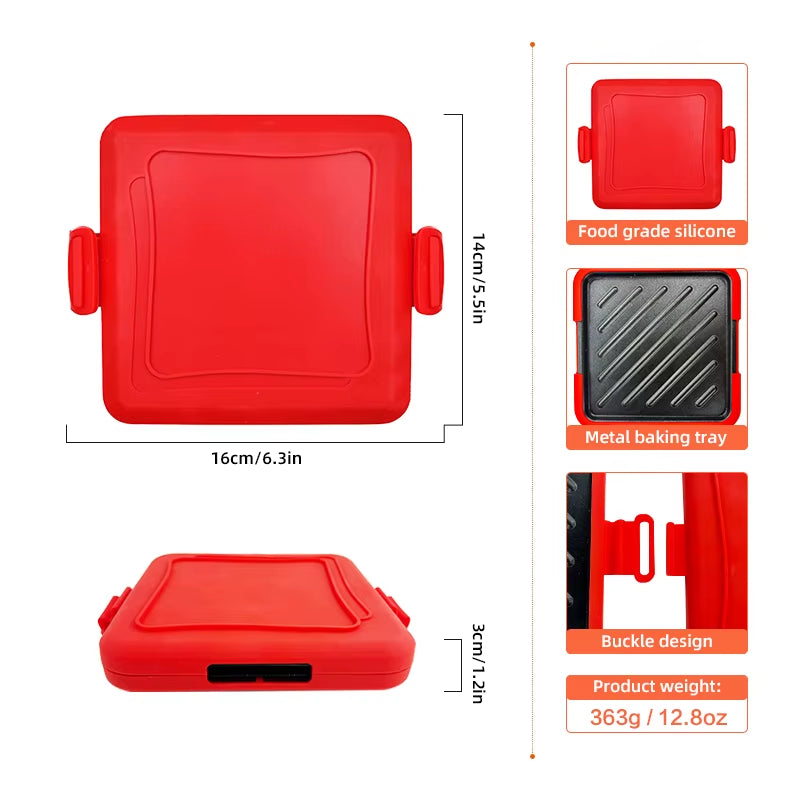 Microwave Toastie Maker – Silicone Sandwich Toaster with Non-Stick Plates – image 3