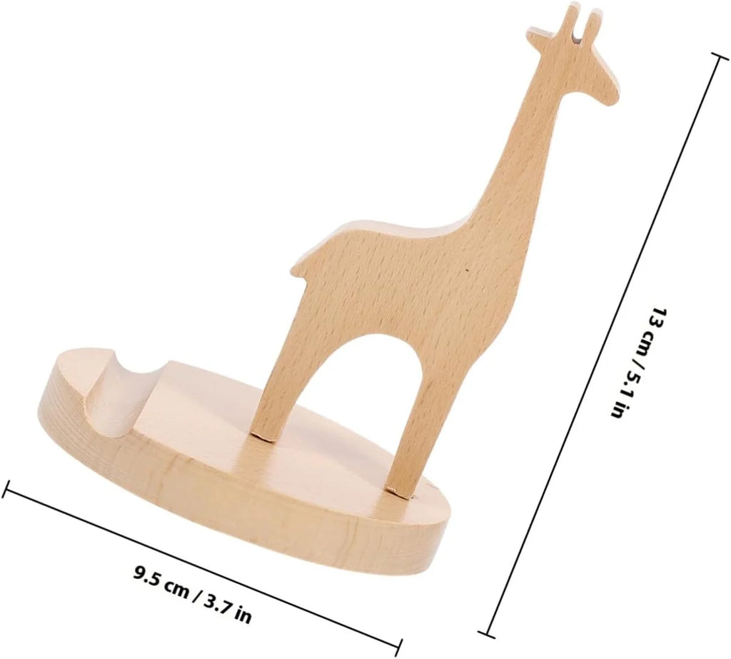 Wooden Phone Stand, Giraffe Design Desk Phone Holder – image 2