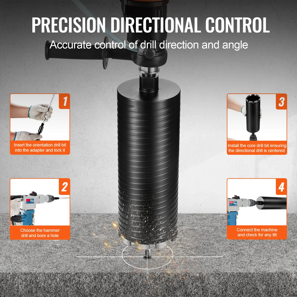 Diamond Core Drill Bit 4 in, Wet/Dry for Concrete and Brick – image 5
