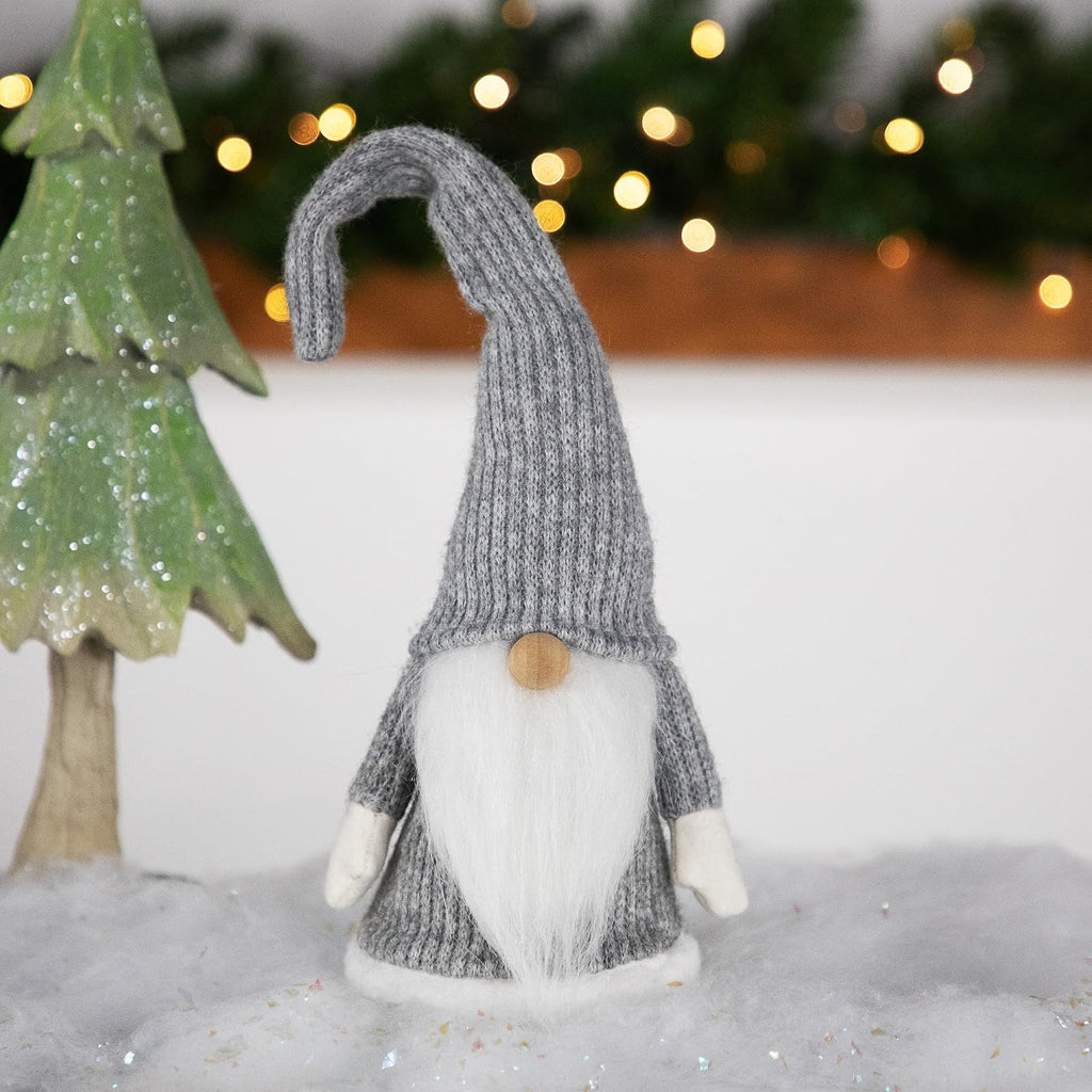 Christmas Gnome Tabletop Decor, 14 in Gray and White – image 2