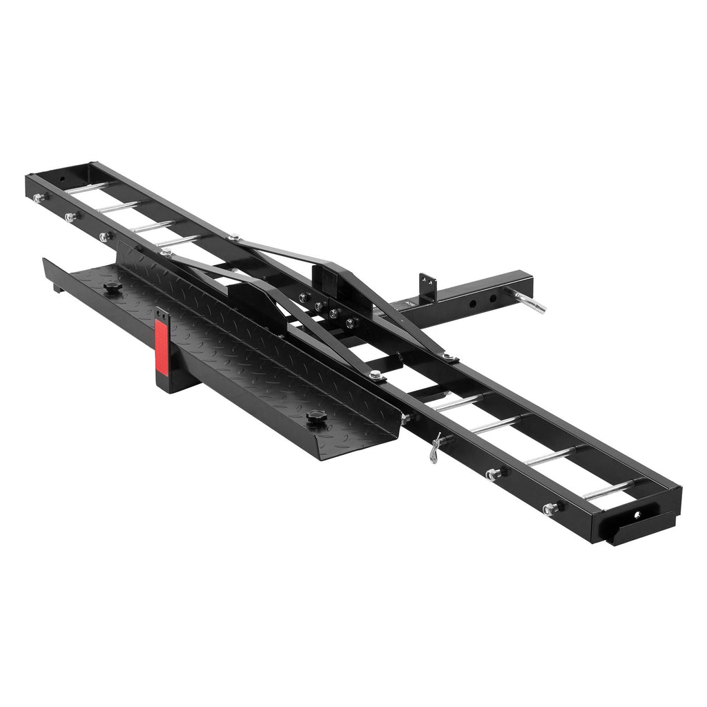 Hitch Motorcycle Carrier – 600 lb Steel Rack with Loading Ramp