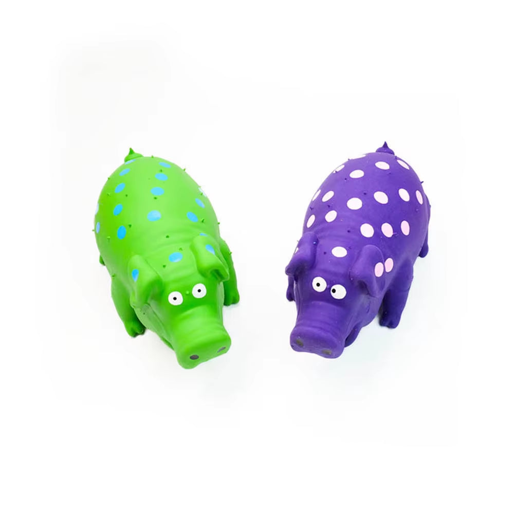 Squeaky Latex Pig Dog Toy – Spotted Chew Toy for Dogs – image 4