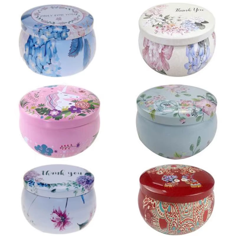 Candle Tin Jars 6 Pack with Lids for Candle Making