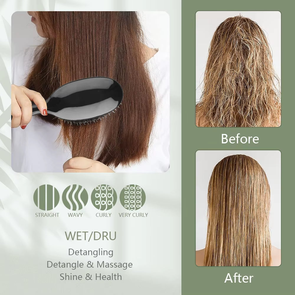 Boar Bristle Massage Hair Brush – image 5