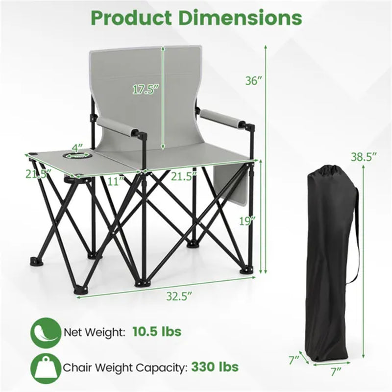Oversized Folding Camping Chair with Side Table, 330 lb Capacity – image 5