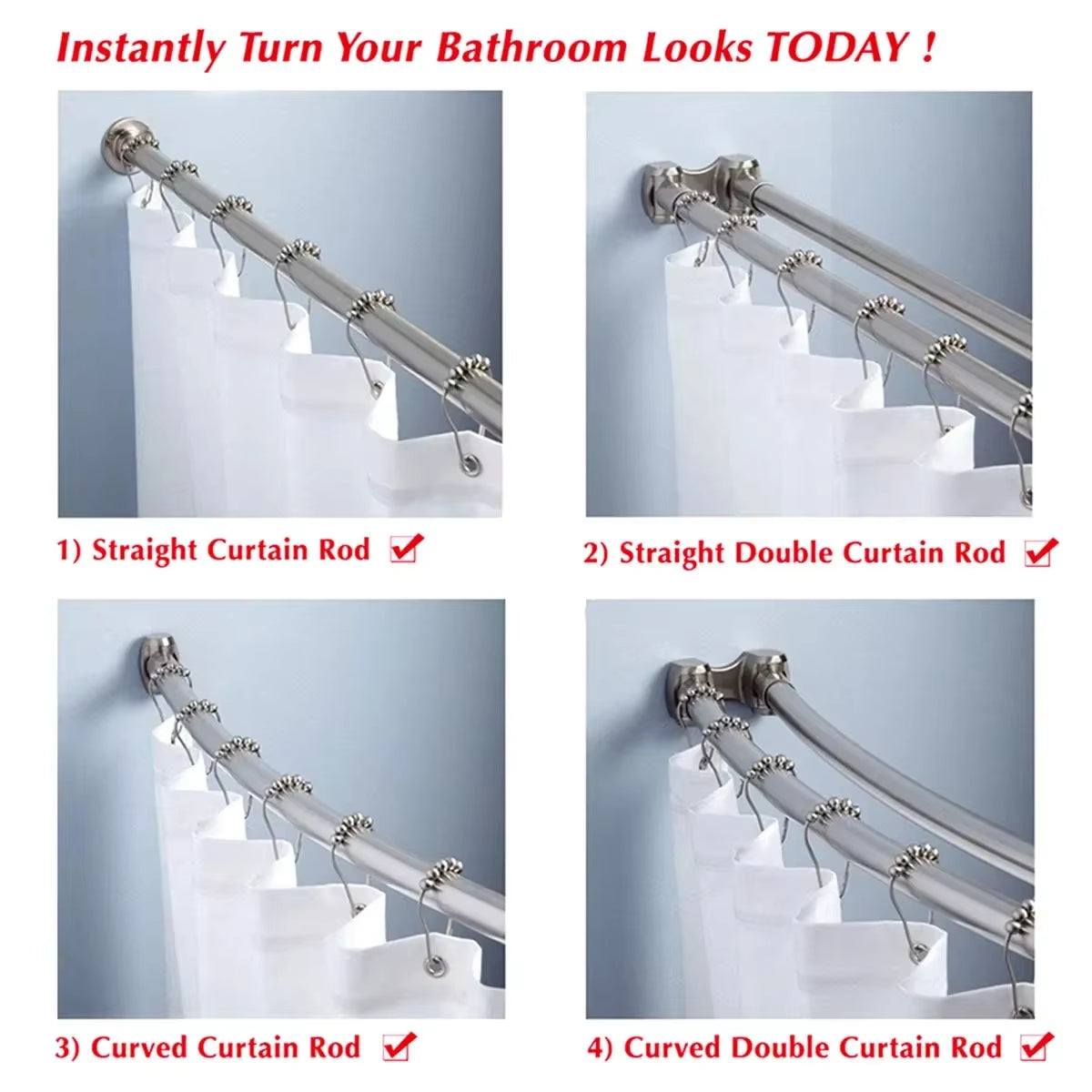 12-Pack Rust-Proof Shower Curtain Hooks – image 4