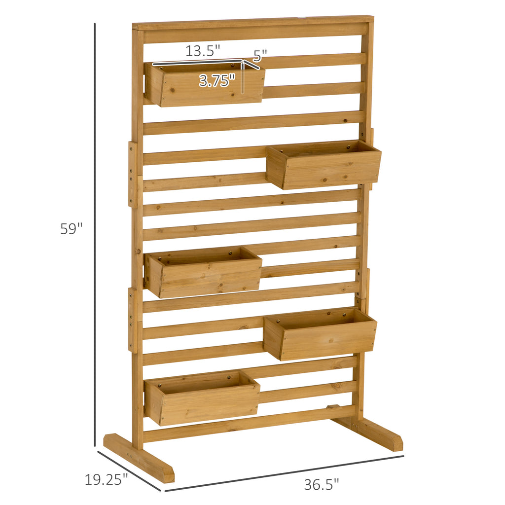 Wooden Trellis Plant Stand with 5 Planter Boxes, Freestanding – image 3