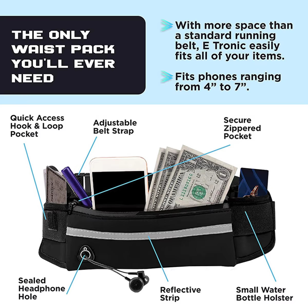 Hands-Free Dog Leash with Waist Bag - Reflective Bungee for Running – image 5