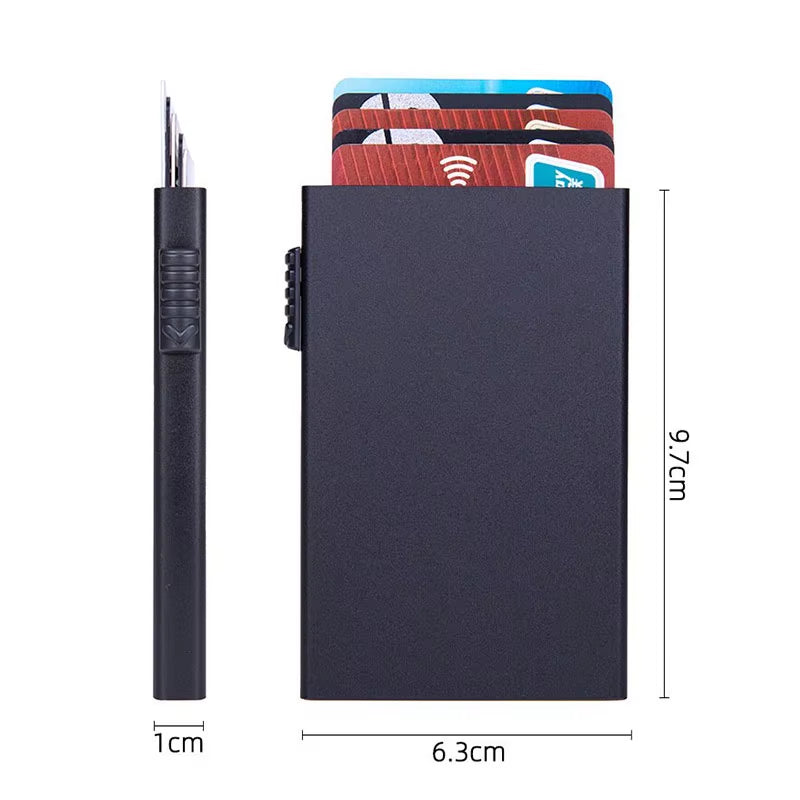 Pop-Up Card Holder Wallet Slim Minimalist Black – image 6