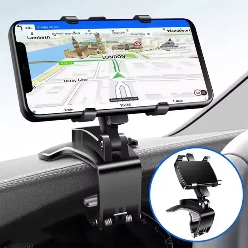 Dashboard Car Phone Holder – 360° Rotating Clip Mount – image 6