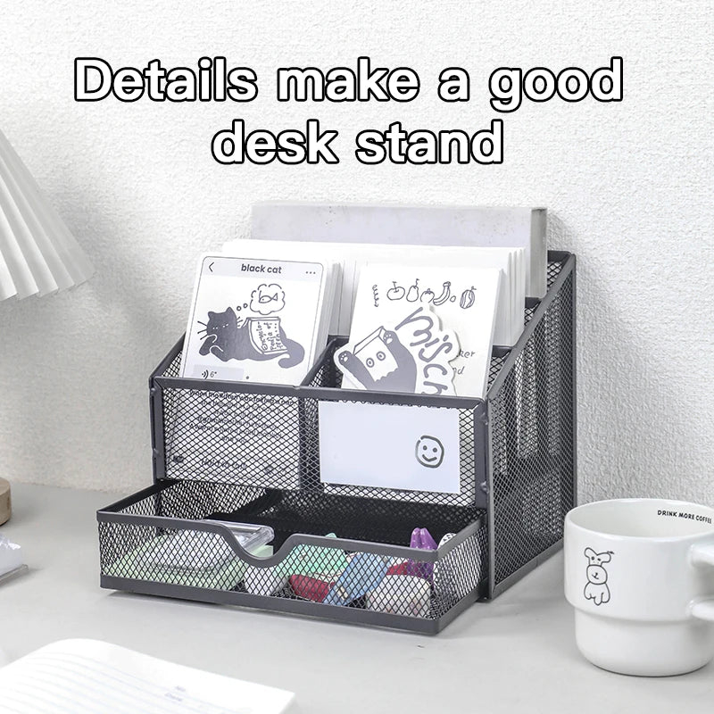 Desk Organizer with Drawer and Pen Holder – image 3