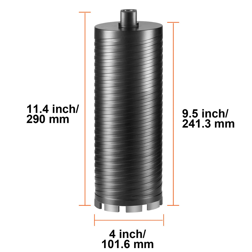 Diamond Core Drill Bit 4 in, Wet/Dry for Concrete and Brick – image 8