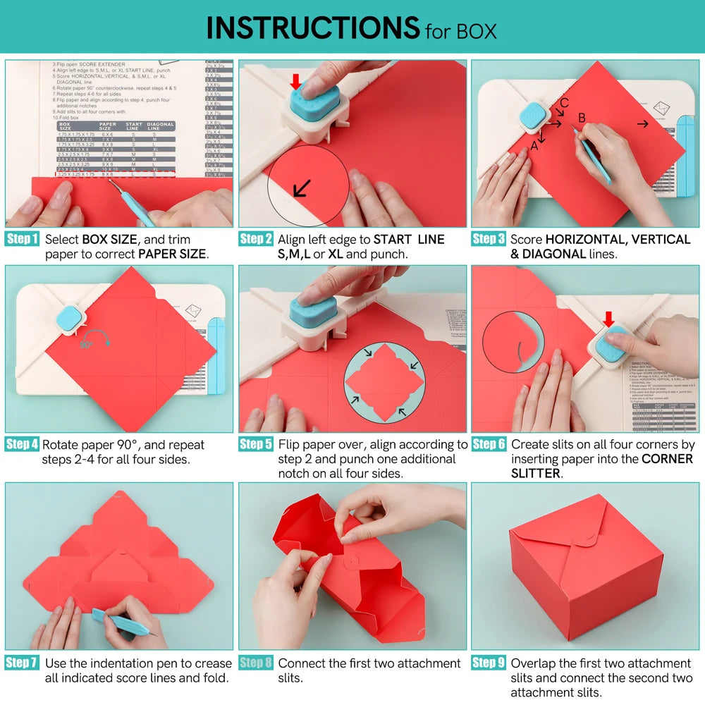 Envelope Punch Board – 3-in-1 Envelope, Gift Box & Bow Maker with Scoring Tool – image 6