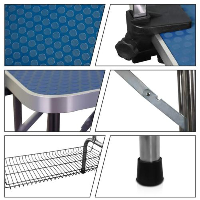 36 Inch Folding Dog Grooming Table with Adjustable Arm and Basket – image 3