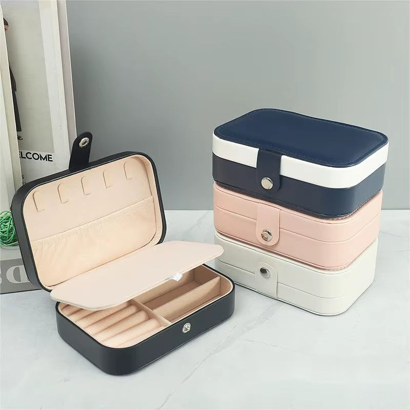 Double Layer Jewelry Box – Portable PU Leather Travel Organizer – image 3
