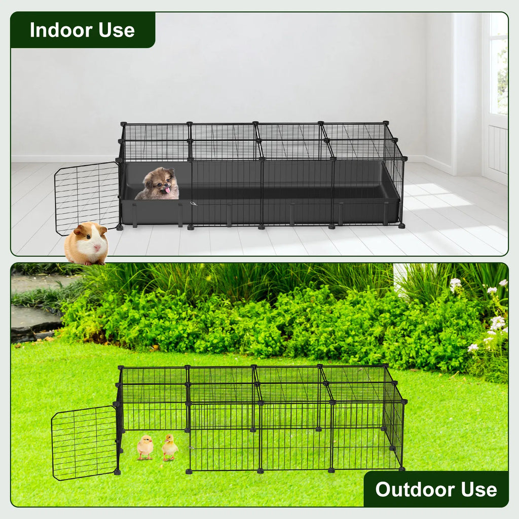 Guinea Pig Cage, 20-Panel DIY Small Animal Playpen with Floor Mat – image 10