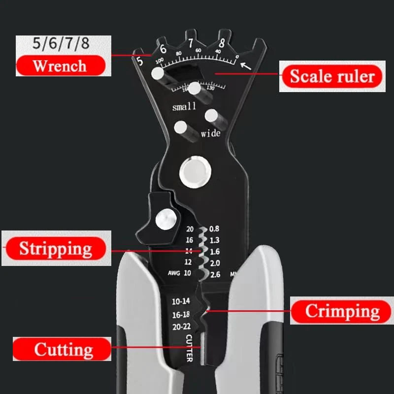 Multi-Function Bending Pliers - Wire Stripper & Crimper