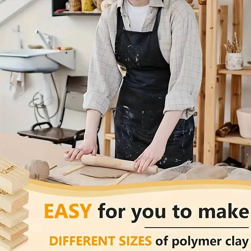 Wooden Clay Slab Rolling Guides 8 Pc Set, 3/5/7/10 mm – image 5