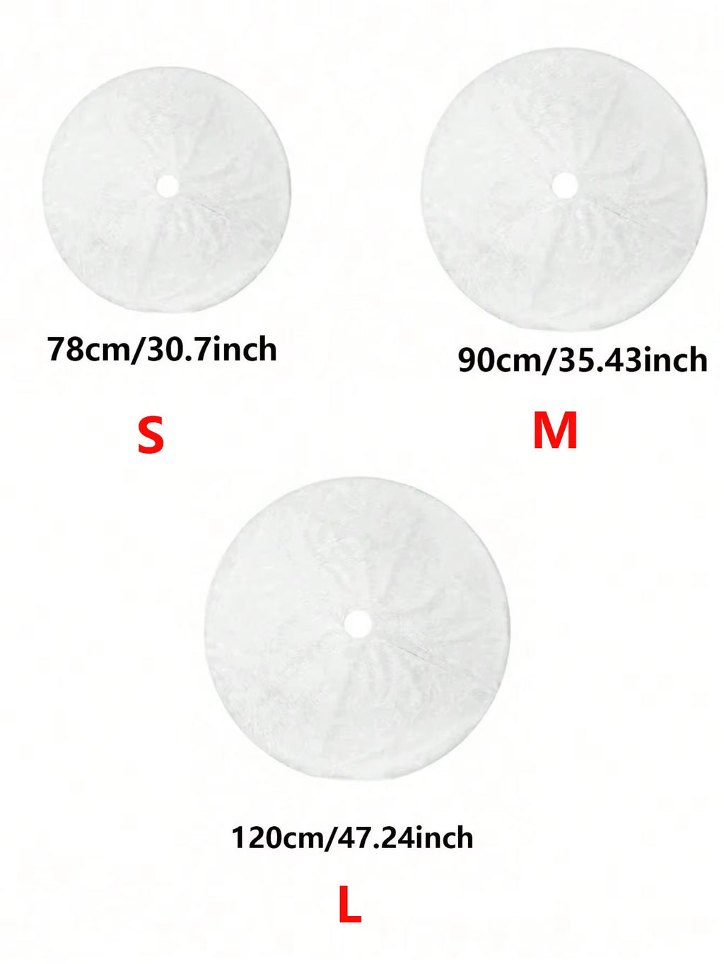 Christmas Tree Skirt - White Fluffy Plush 30-48in – image 6