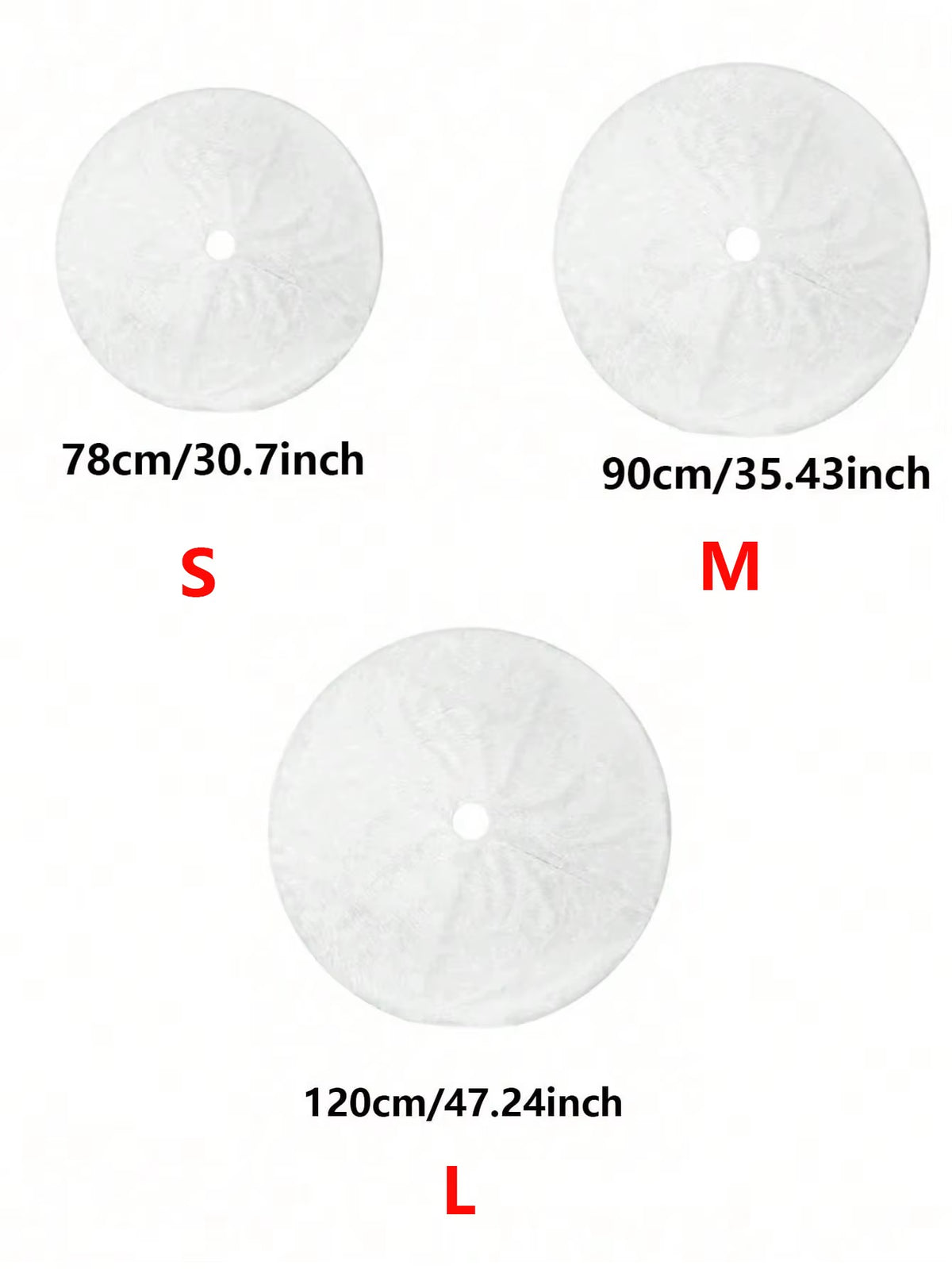 Christmas Tree Skirt - White Fluffy Plush 30-48in – image 6