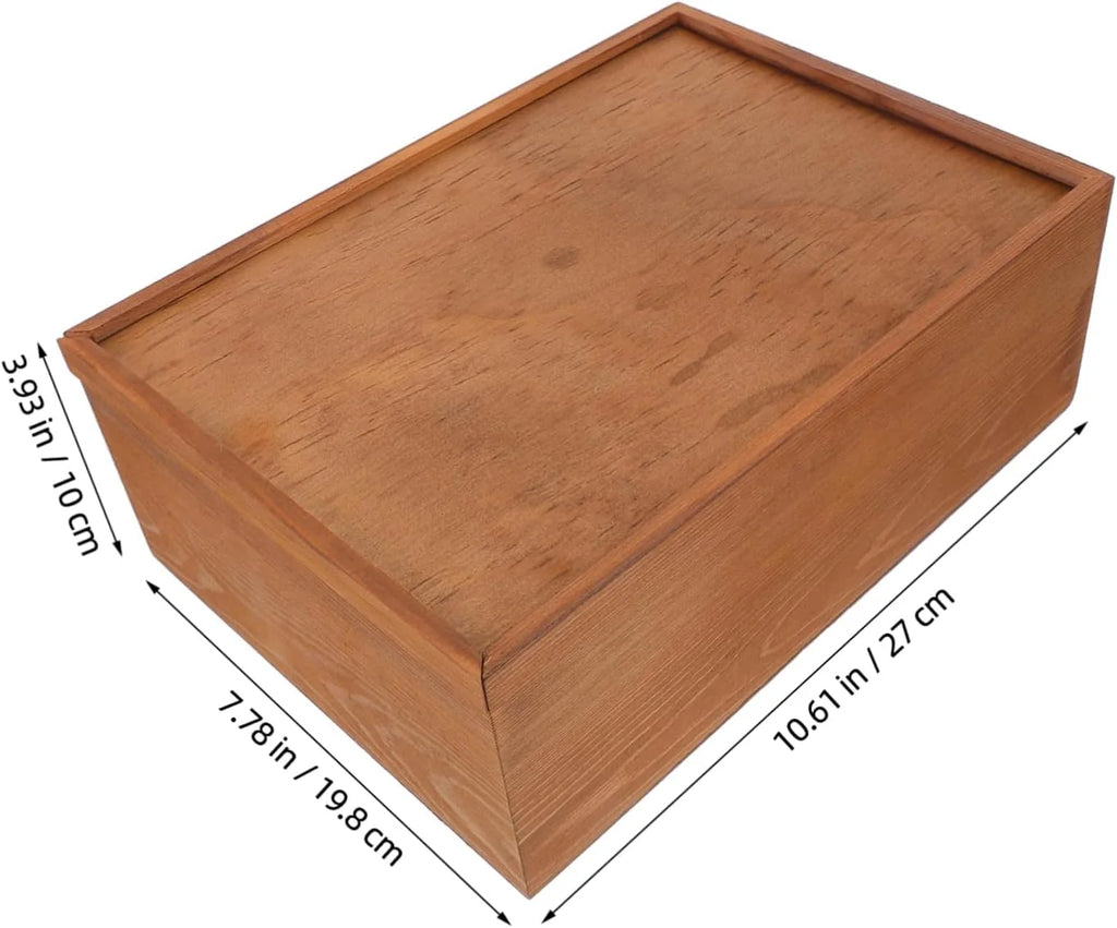 Wooden Jewelry Box with Drawer, Vintage Keepsake Box, 10.6 x 7.8 in – image 8