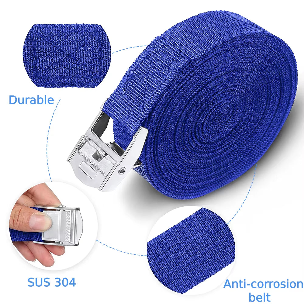 Lashing Straps 10 Pcs Reusable Cam Buckle Tie-Down Straps – image 6