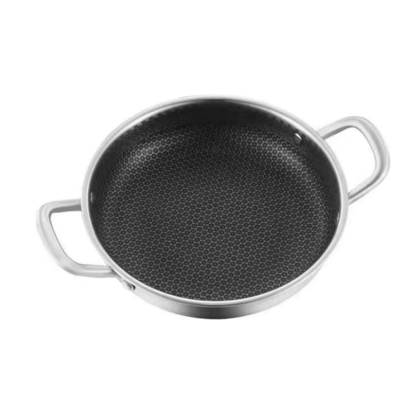 316 Stainless Steel Honeycomb Frying Pan, 28 or 30 Cm, Induction Ready