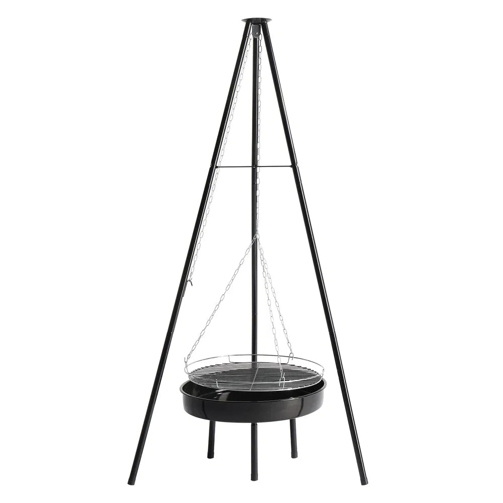 Campfire Tripod Grill with Fire Bowl, Adjustable Cooking Grate