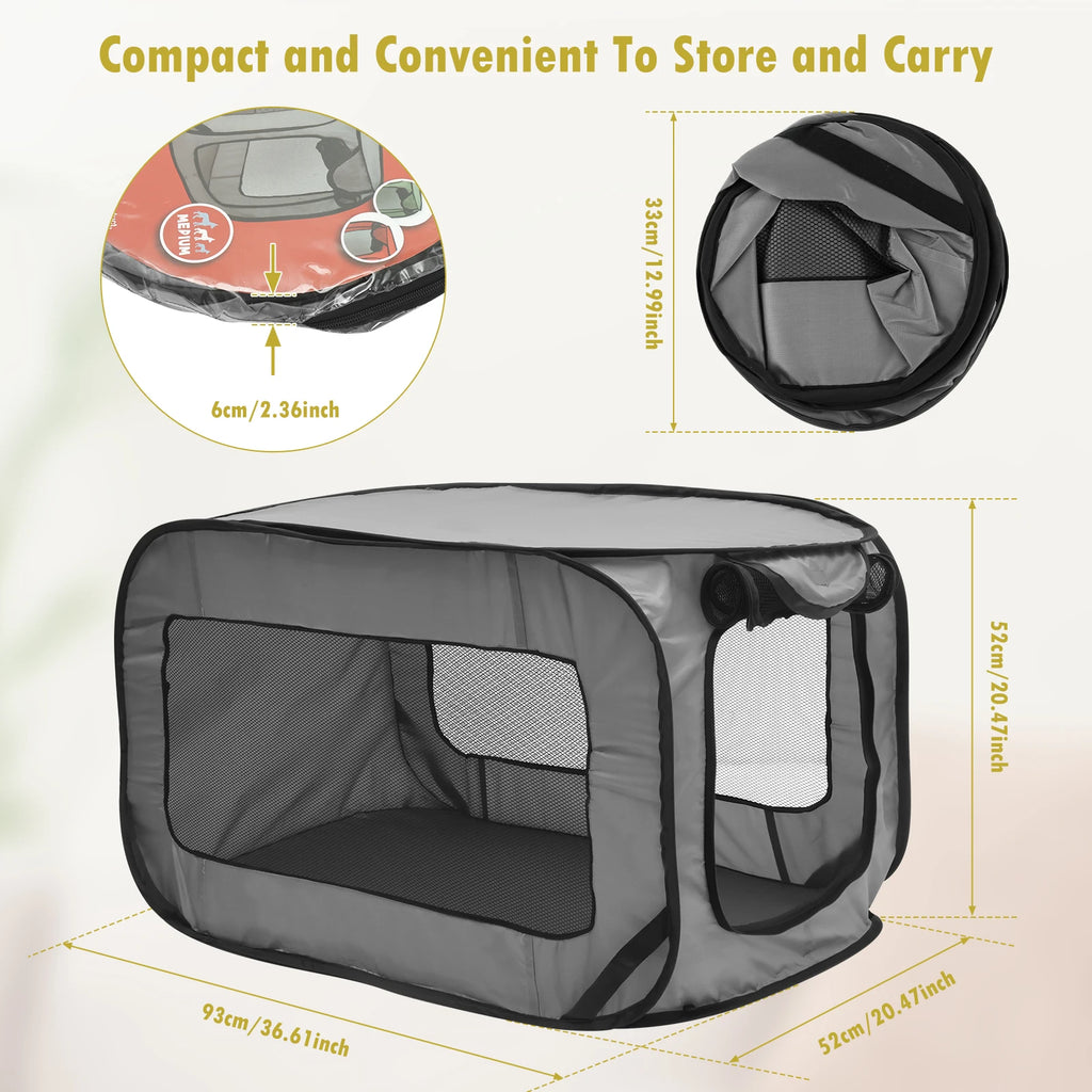 Pop Up Dog Crate - Foldable Travel Kennel with Mesh Zipper Door – image 4