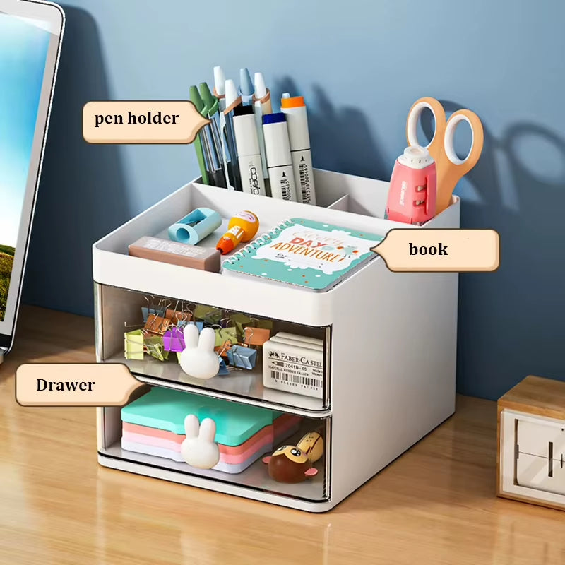 Desk Organizer with Drawer for Pens and Office Supplies – image 3